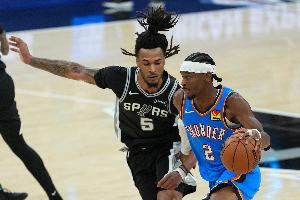 1-3還是2-2？ESPN預測明天勝率：馬刺53.8%占據優勢 雷霆46.2%