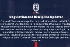 英足總官方：對陣查爾頓時切爾西球迷有不當行為，對他們提出指控